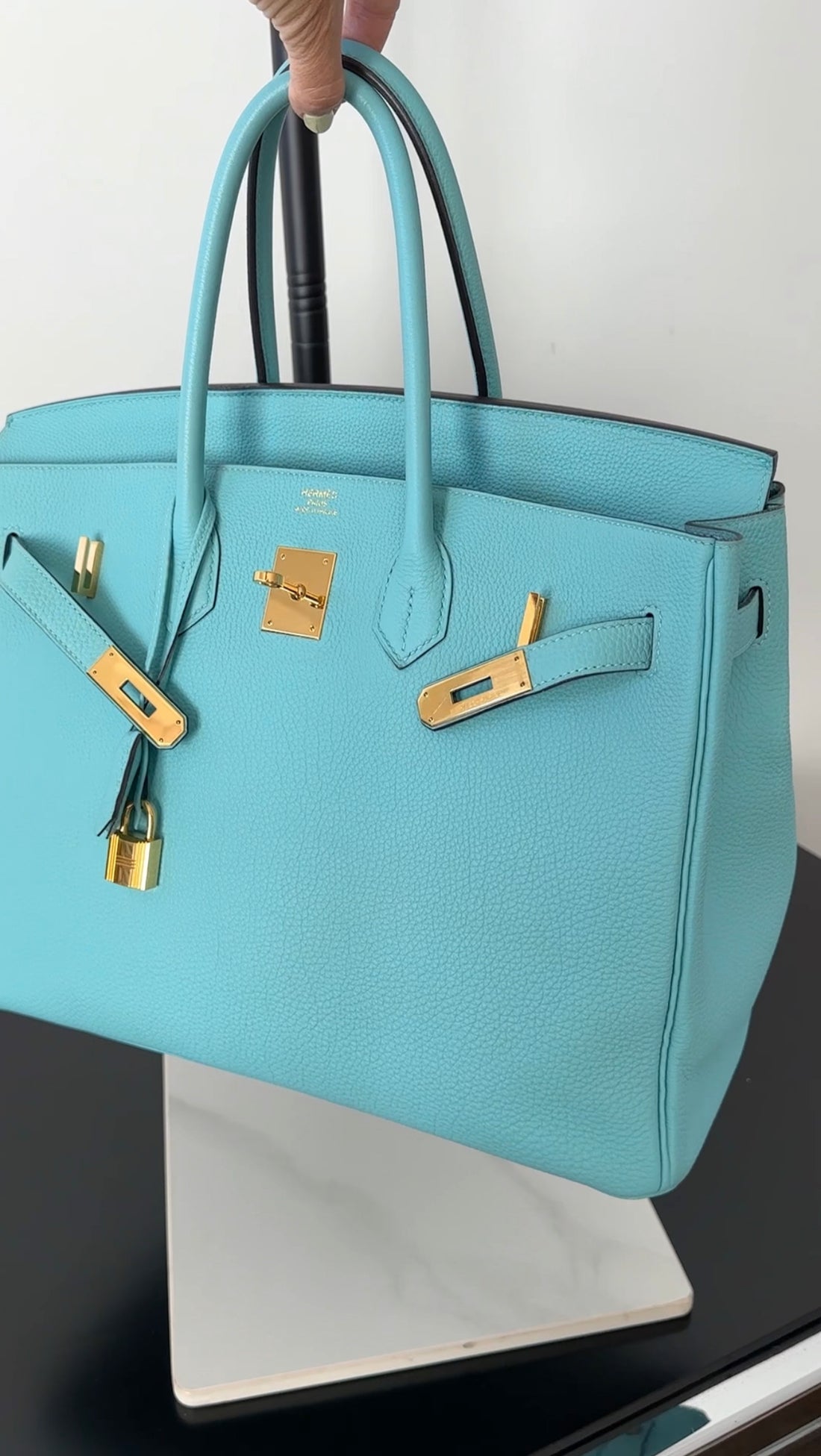 Hermes Birkin 35 Tiffany Turquoise Blue Togo Leather GHW Bag