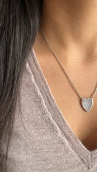 Gucci Sterling Silver Heart Stud Earrings and Chain Necklace Set