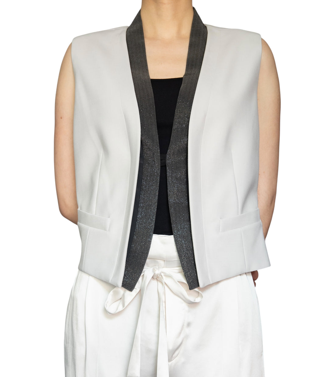 Brunello Cucinelli Ivory Monilli Vest - IT 44 / US 8
