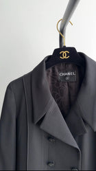 Chanel Black Wool Jacket with Double Row Black CC Buttons - M