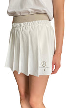 Brunello Cucinelli White Pleated Logo Tennis Skirt - IT 42 / US 6