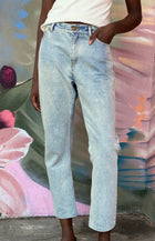 Louis Vuitton Light Blue Denim Vachetta Patch Staple Hardware Tapered Jeans - 32