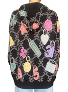 Chanel 2022 Cashmere Lucky Symbols Zip Hoodie Sweater - FR48 / XL