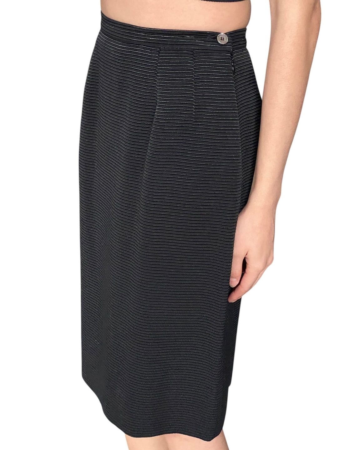 Celine Vintage Black Jewel Button Skirt Suit - 40 / US 4