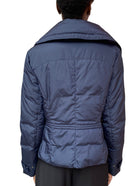Weekend Max Mara Navy High Collar Puffer Jacket - 44 / US 10