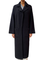 Toteme Black Wool Rib-Knit Cardigan Coat - XXS / US 2-8