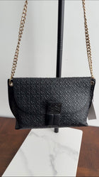 Loewe Black Embossed Anagram Avenue Chain Bag