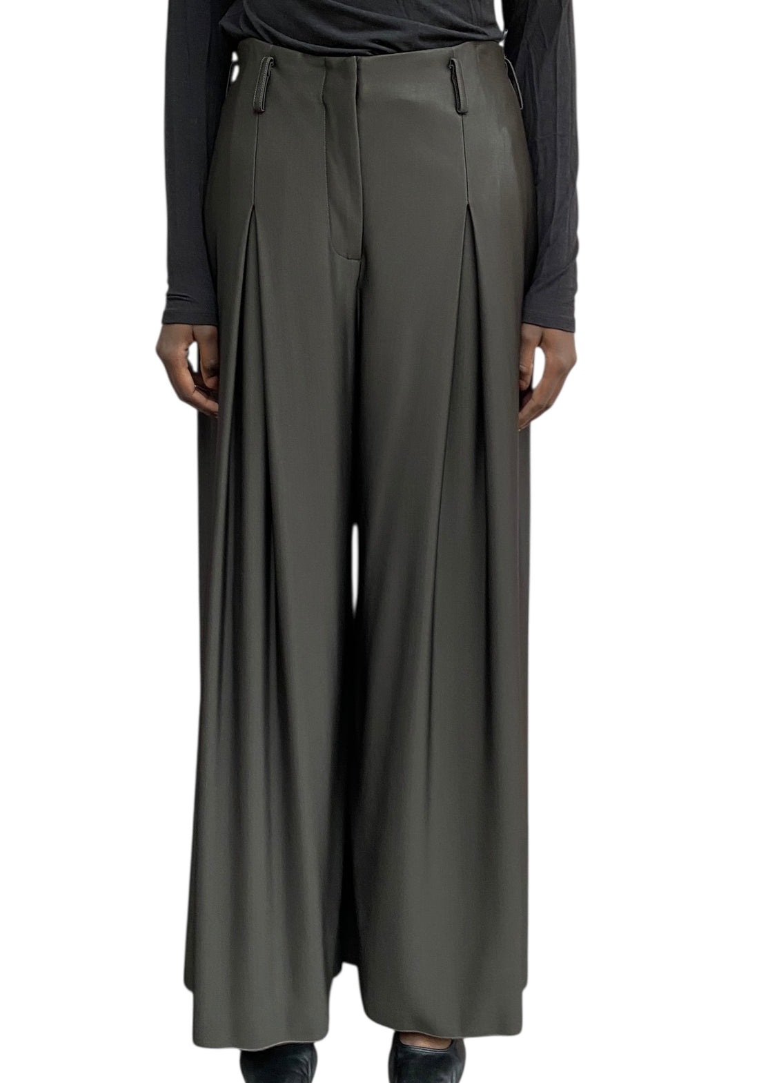 Giorgio Armani Brown Jersey Wide Leg Trousers - 44 / US 8