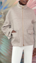 Agnona Double Face Alpaca Cashmere Zip Jacket - XS