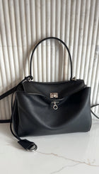 Balenciaga Small Black Leather Rodeo Two-Way Tote Bag
