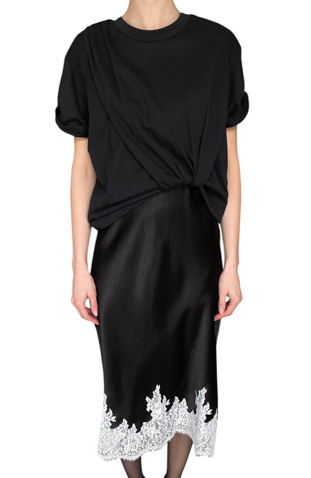 Philip Lim Black & White Lace Trim Combo Dress - S / US 4