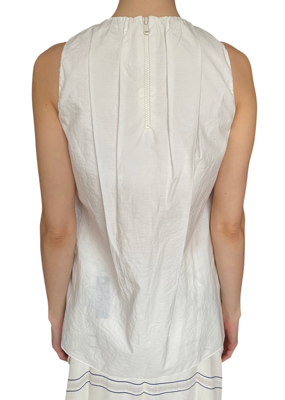 Brunello Cuccinelli White Sequin Embellished Sleeveless Top - US 4