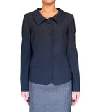 Prada Black Round Collar Fitted Jacket - 40 / US 4-6
