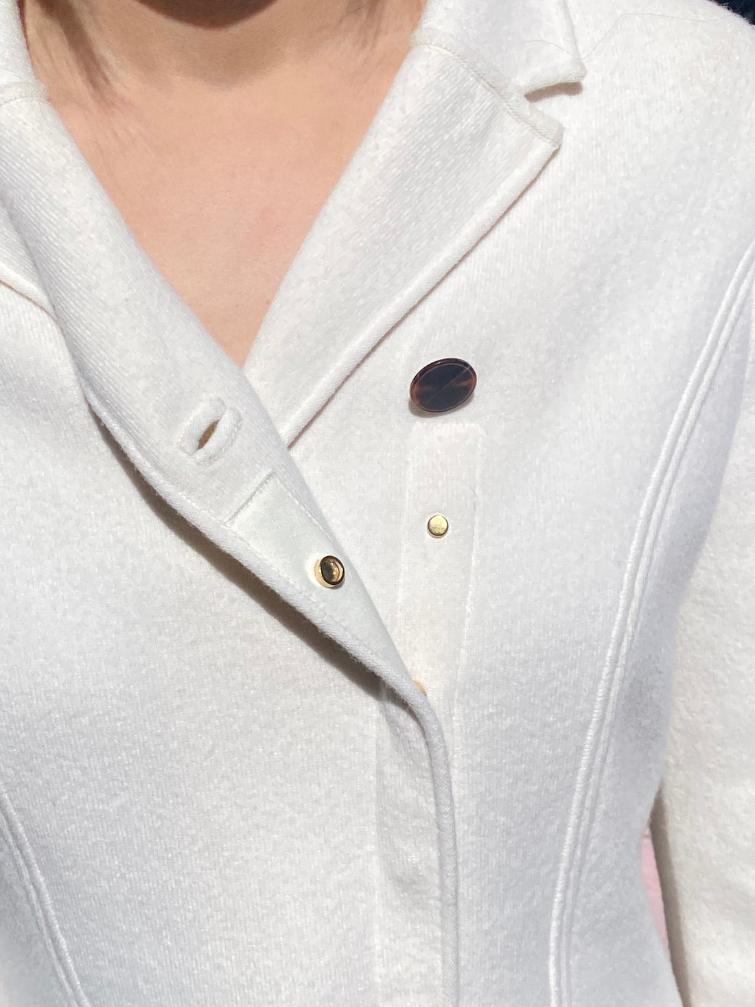 Giorgio Armani Ivory Cashmere Shoulder Pad Blazer - 44 / US 8