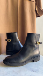 Christian Dior Black 30 Montaigne CD Buckle Ankle Boots - 40