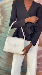 Chanel White Vintage 1997 CC Soft Envelope Shoulder Flap Bag SHW