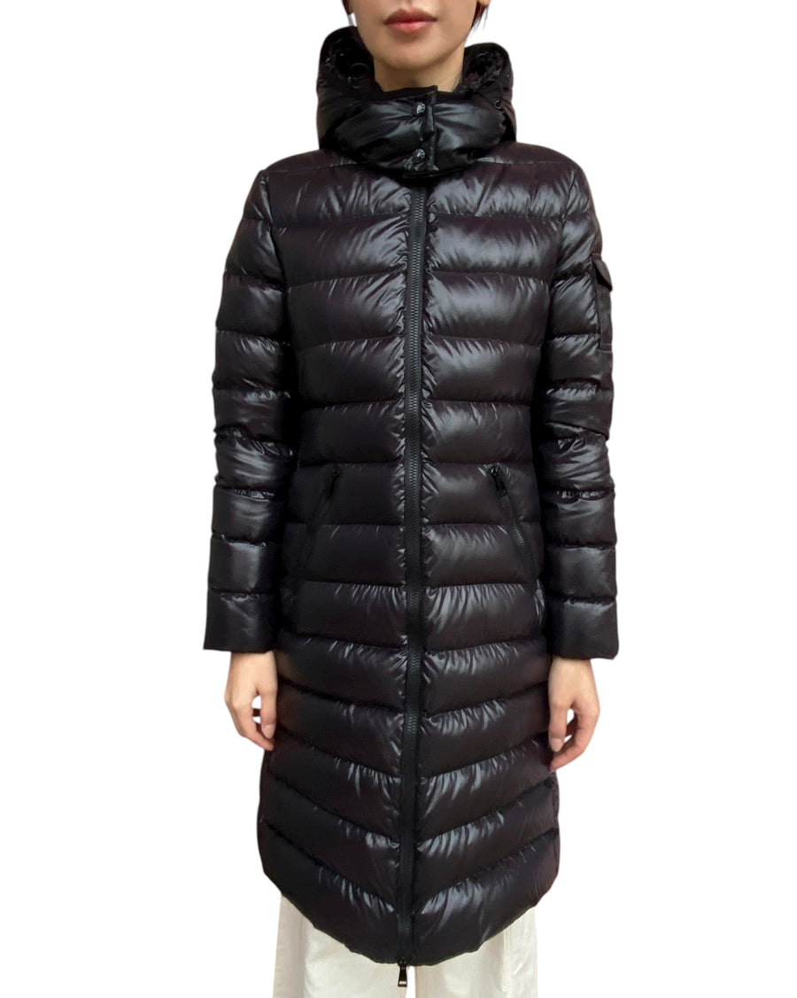 Moncler Black Moka Long Puffer Jacket - 3 / L / US 10