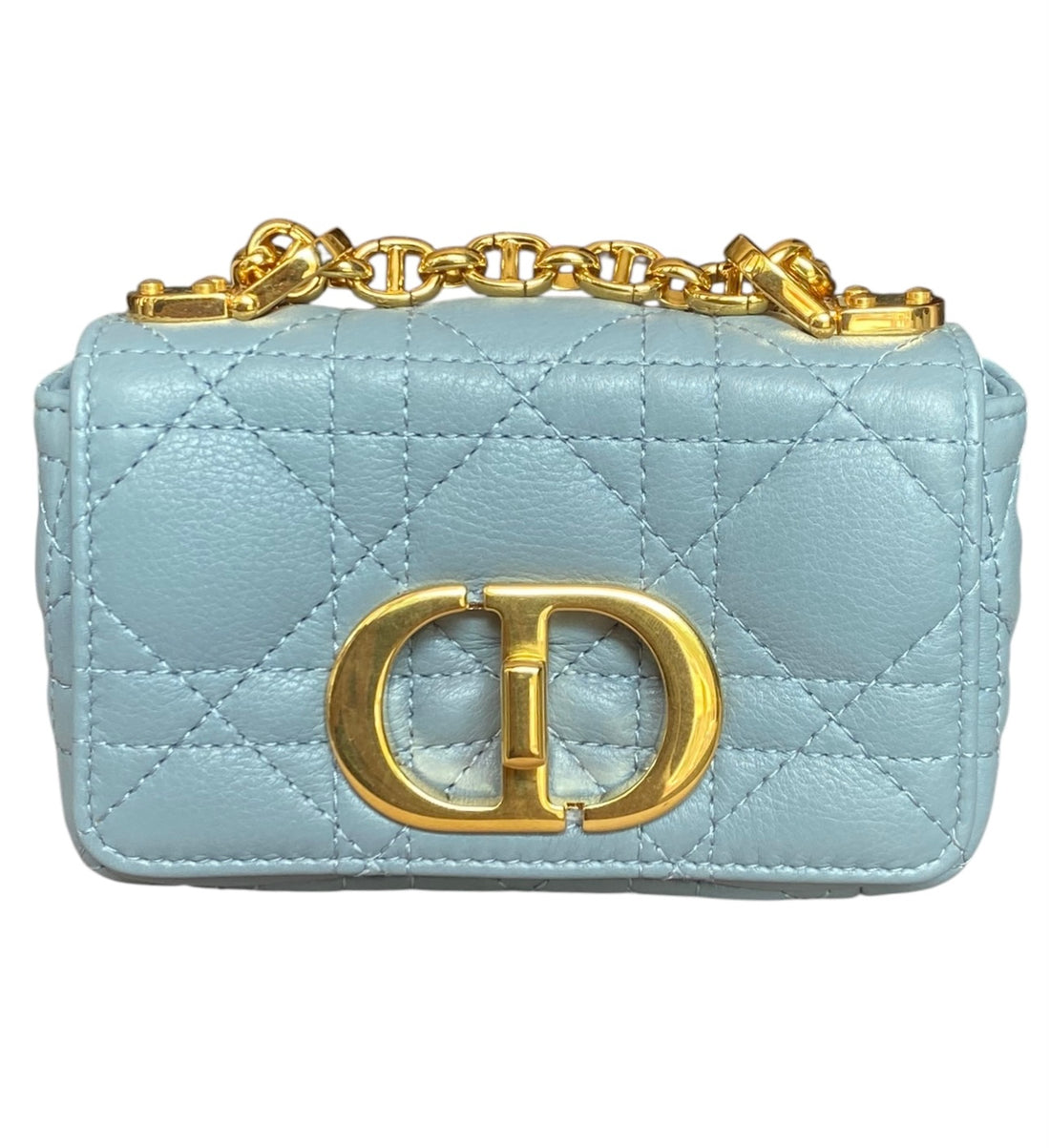Dior Light Blue Micro Caro Crossbody Bag