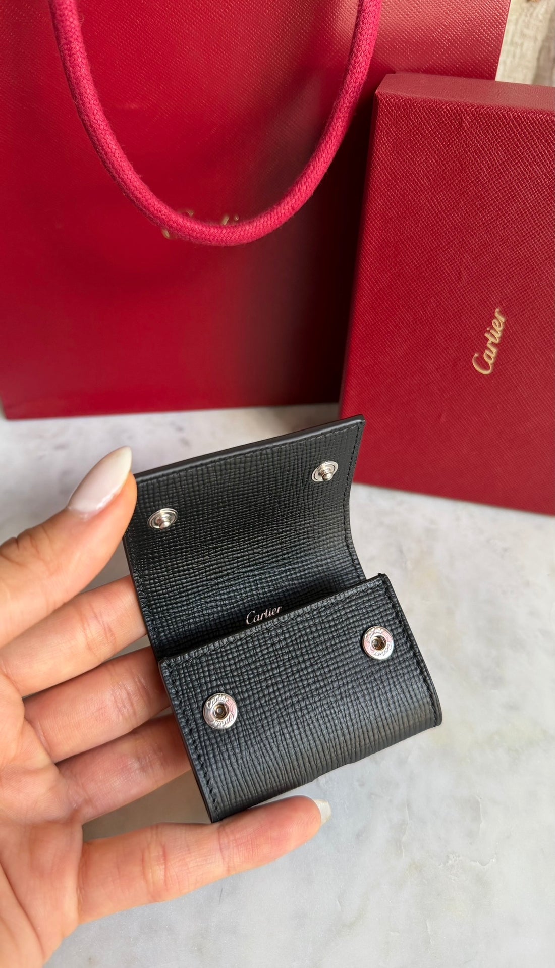 Cartier Black Grained Calfskin Losange Air Pods Pro Case