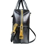 Prada Black Saffiano Vernice Bauletto Crossbody Bag