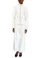 Brunello Cucinelli White French Cotton Terry Wide Leg Pants - S