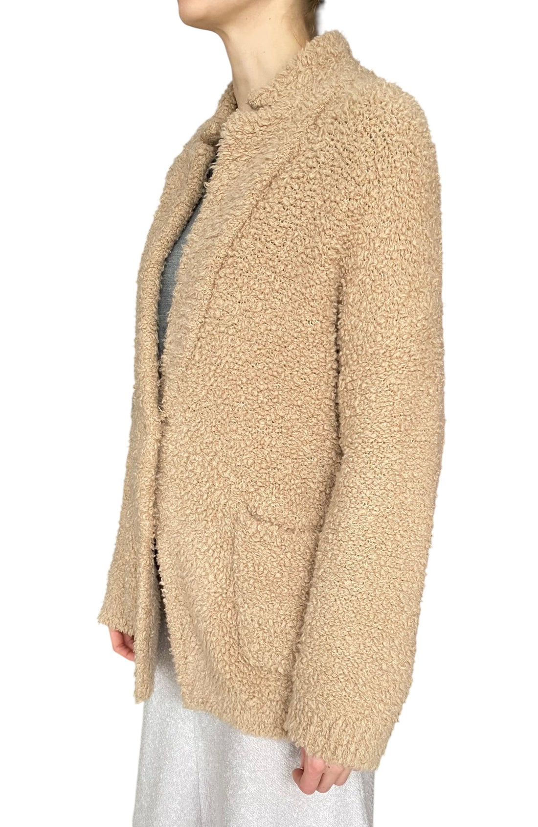 Brunello Cucinelli Beige Cashmere Boucle Long Cardigan - XS