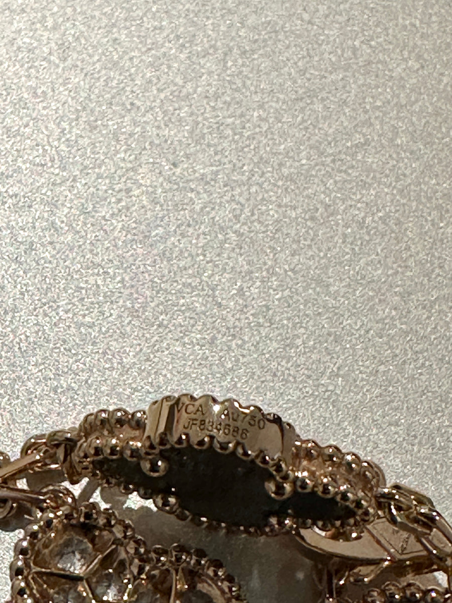 Van Cleef & Arpels 18k Rose Gold 5 Motif Alhambra MOP Diamond Bracelet