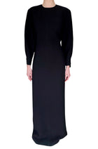 Saint Laurent Black Wool Long Sleeve Backless Gown - F 40 / US 6