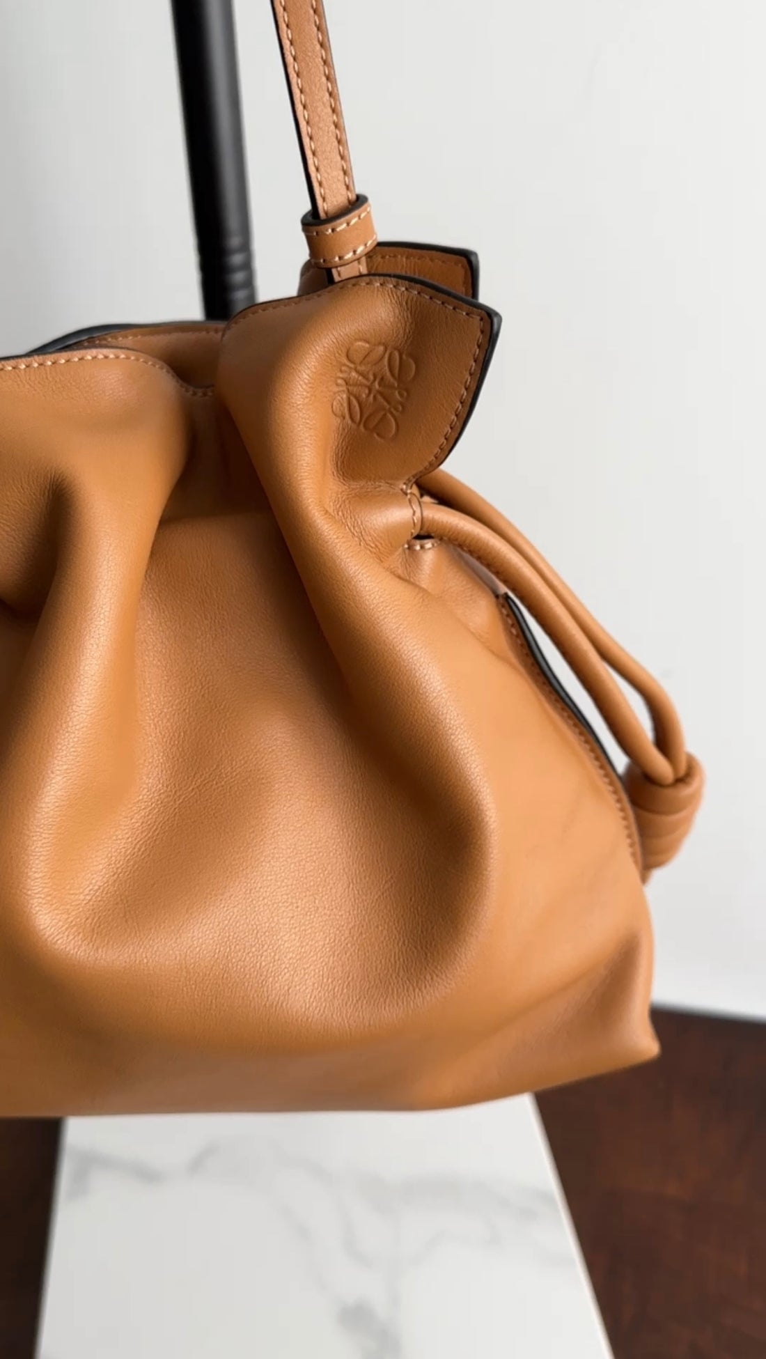 Loewe Tan Leather Medium Flamenco Knot Bag