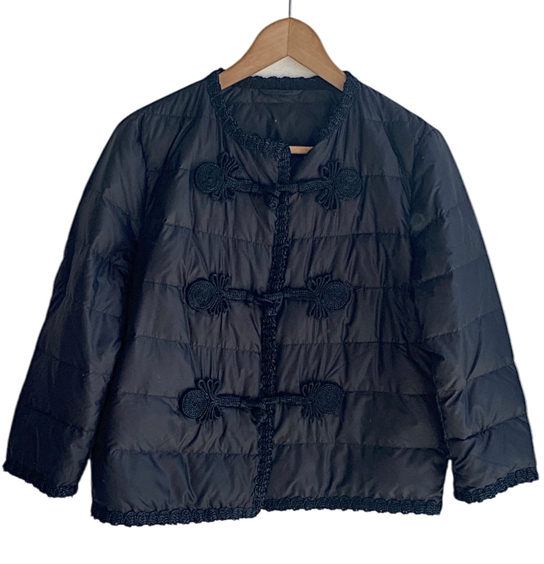 Ermano Black Scervino Quilted Embroidered Jacket