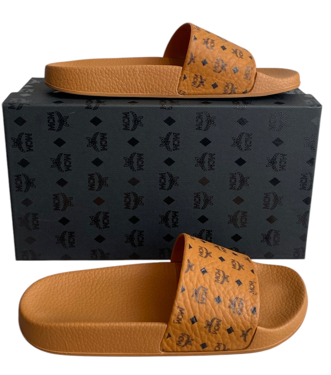 MCM Brown Monogram Slides - 38