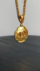 Chanel Vintage 96A Gilt Gold CC Pendant Necklace