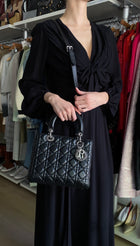 Lady Dior Black Cannage Leather Medium Bag SHW