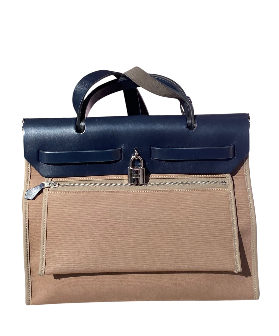 Hermes Herbag Zip 31 Etoupe/Ebene Toile Officier/Hunter PHW