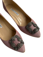 Manolo Blahnik Pink Hangisi Glitter Heel - 38