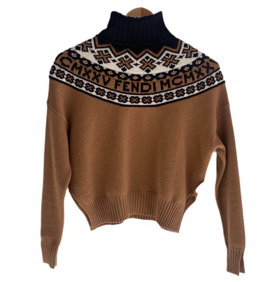Fendi Knit Logo Turtleneck Sweater - 36