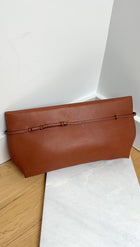 The Row Brown Soft Calfskin Sienna Clutch Bag