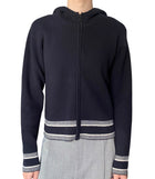 Christian Dior Navy Cashmere Logo Hoodie - US 4