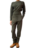 Loro Piana Olive Green Two-Piece Track Suit Set - S