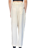 Louis Vuitton Ivory Logo Belted Trousers - 40