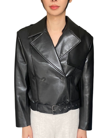 Anine Bing Black Moto Greer Leather Jacket - S