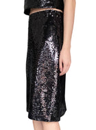 Nili Lotan Black Sequin Midi Skirt - US 6