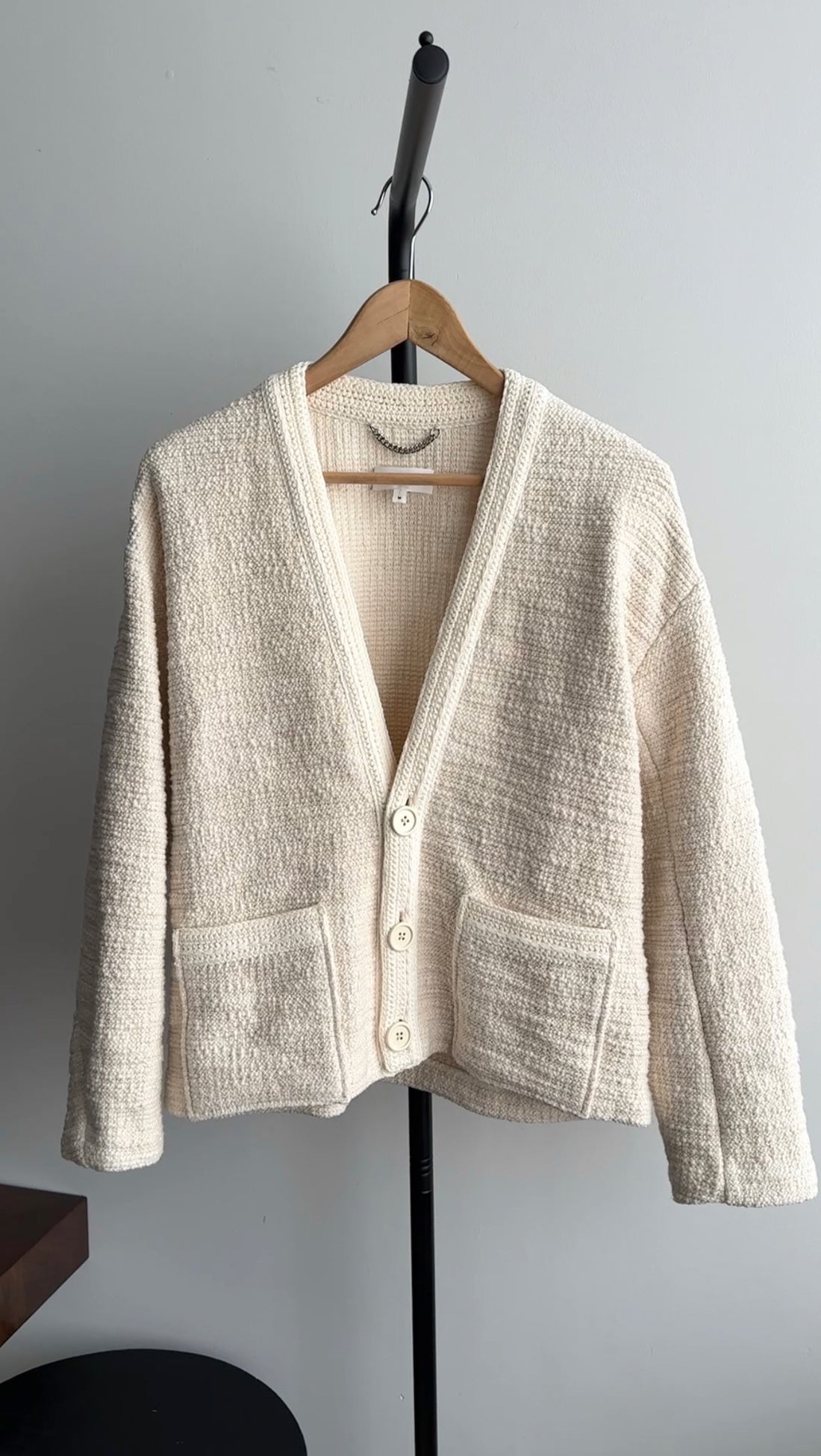 ALC Ivory Boucle Knit Peyton Sweater Jacket - M (6/8)