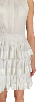 Zimmermann White “Crush” Ruffle Knit Mini Dress - 0 / XS / US 2-4