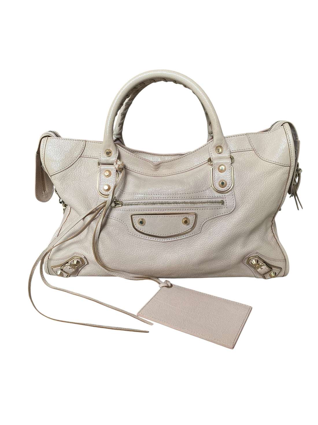 Balenciaga Beige Edge Motocross City Bag