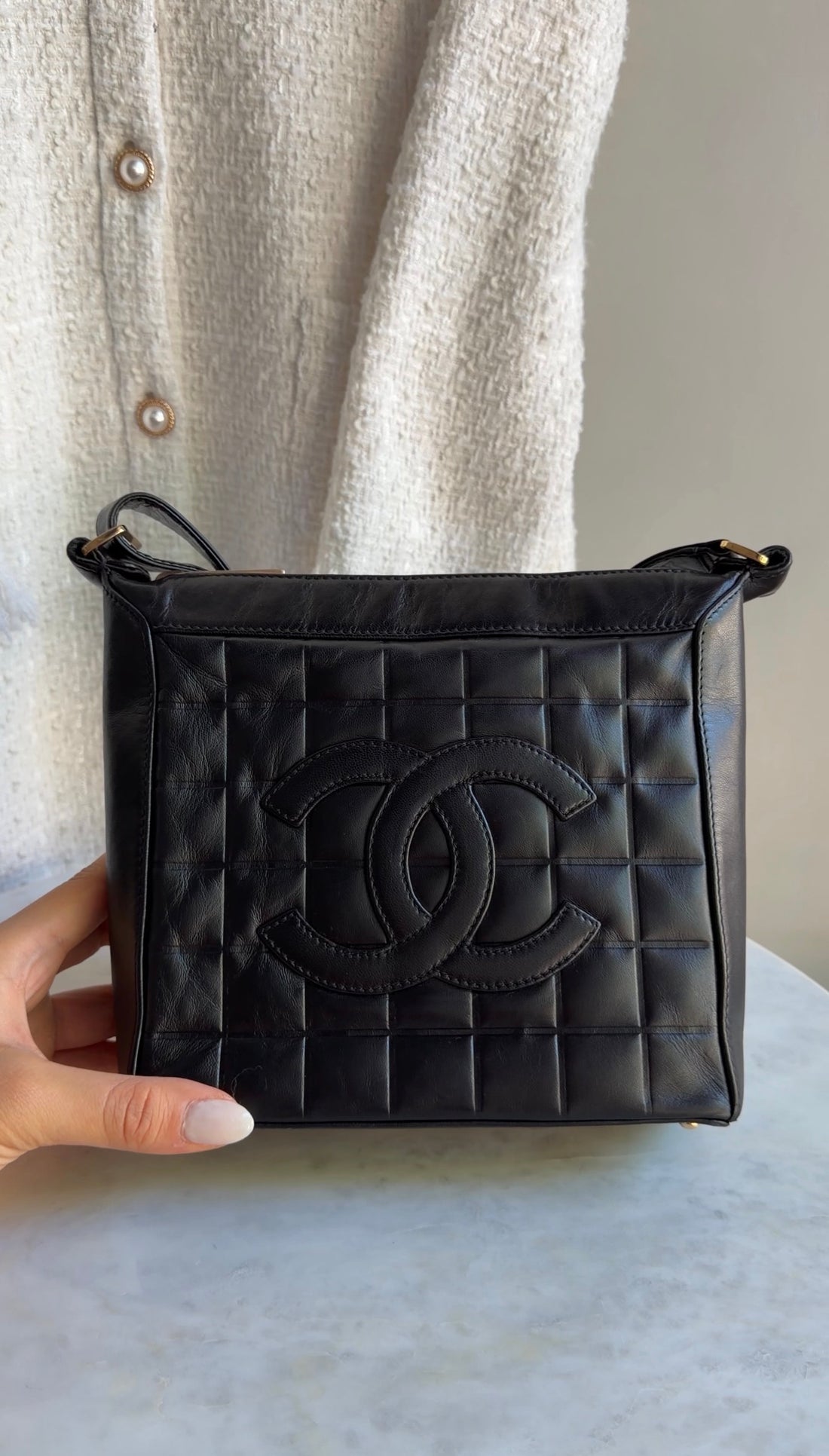 Chanel Vintage 2000 Y2K Choco Bar CC Shoulder Bag