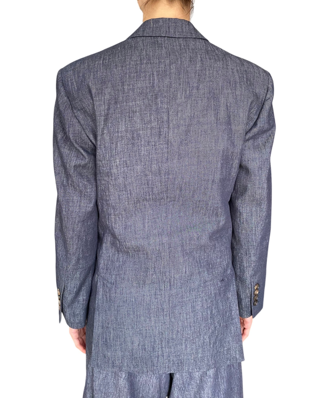 Brunello Cucinelli Dark Blue Single-Breasted Denim Blazer - IT 40 / US 6-8