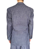 Brunello Cucinelli Dark Blue Single-Breasted Denim Blazer - IT 40 / US 6-8