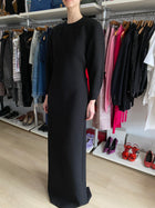 Saint Laurent Black Wool Long Sleeve Backless Gown - F 40 / US 6