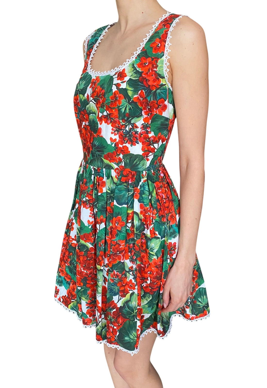 Dolce & Gabbana Red Portofino Floral Printed Mini Cocktail Dress - 44 / US 8